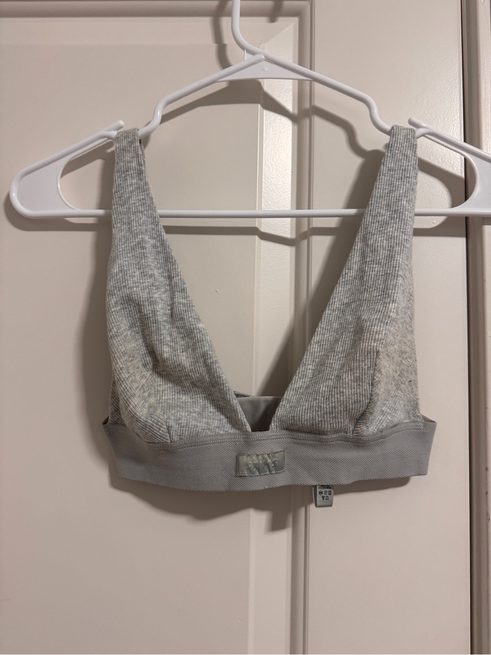 SKIMS Heather Gray Ribbed Scoop Bralette